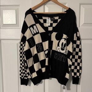 Heavy Use - Mickey Mouse Black and White Checkered Sweater